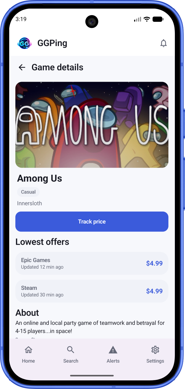 GGPing game details and offers